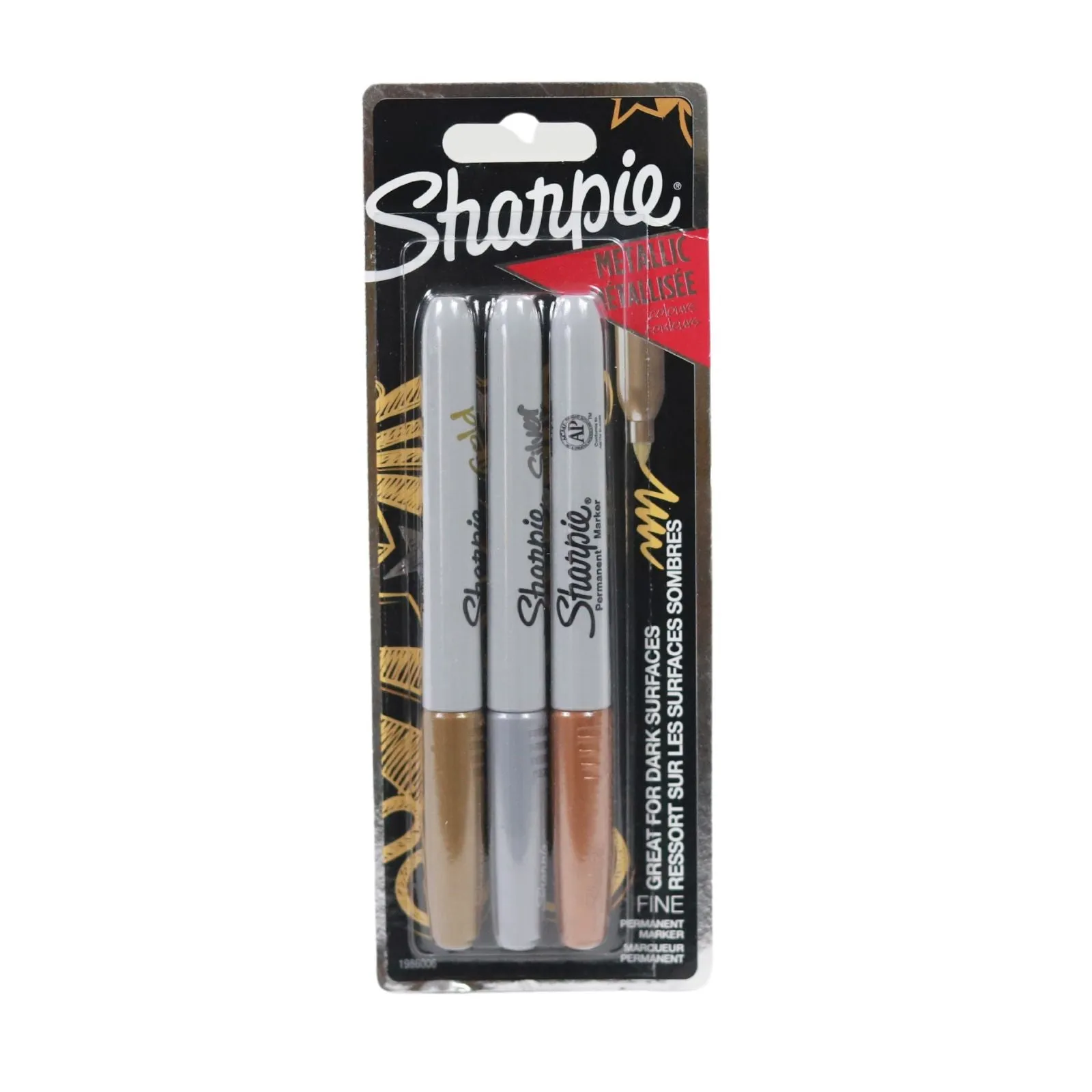 ■ Sharpie - 3 Fine Tip Permanent Markers - Metallic
