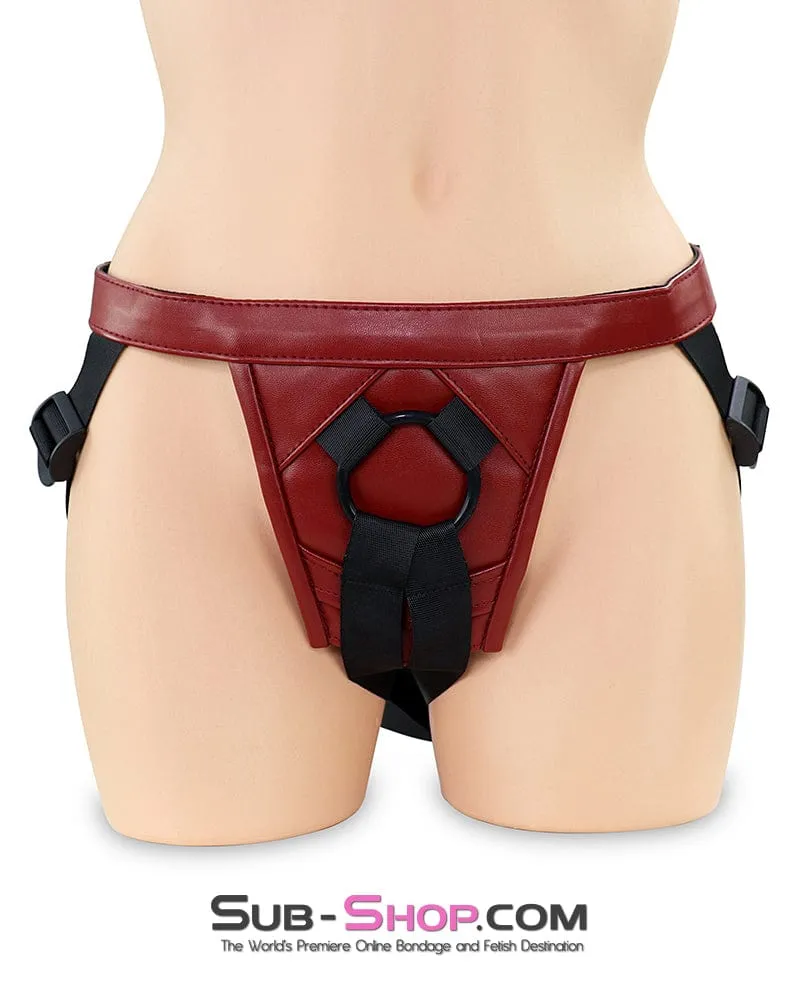 0365DL      Red Adjustable Strap On Pegging Dildo Harness