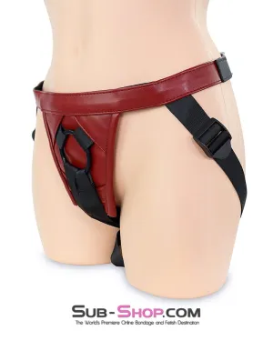0365DL      Red Adjustable Strap On Pegging Dildo Harness