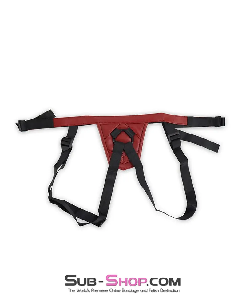 0365DL      Red Adjustable Strap On Pegging Dildo Harness