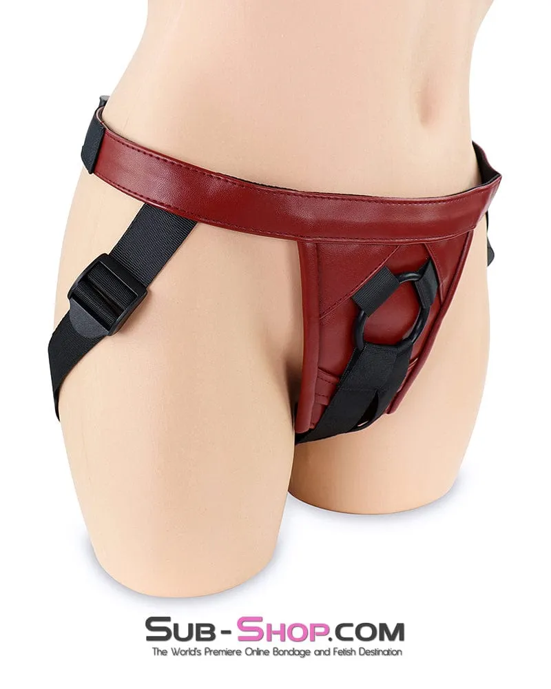 0365DL      Red Adjustable Strap On Pegging Dildo Harness