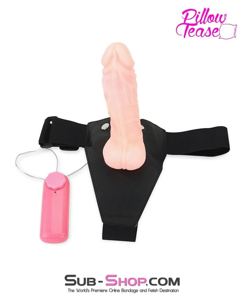 0698E      Vibrating Penis Extender Hollow Strap On Harness Set with Vibrating Tip
