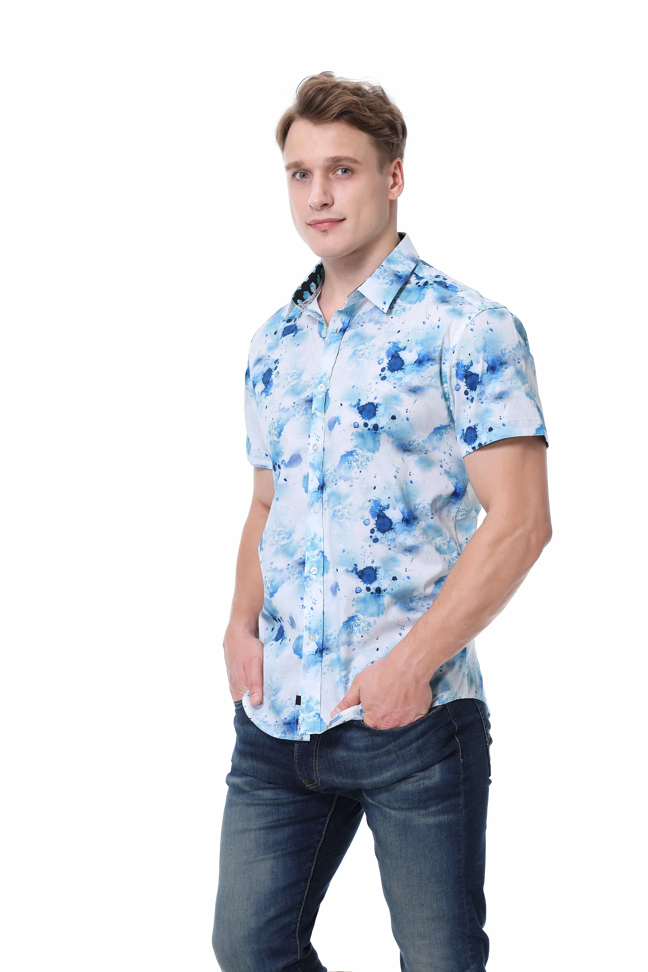 1 Like No Other Akvarel Short Sleeve Casual Shirt