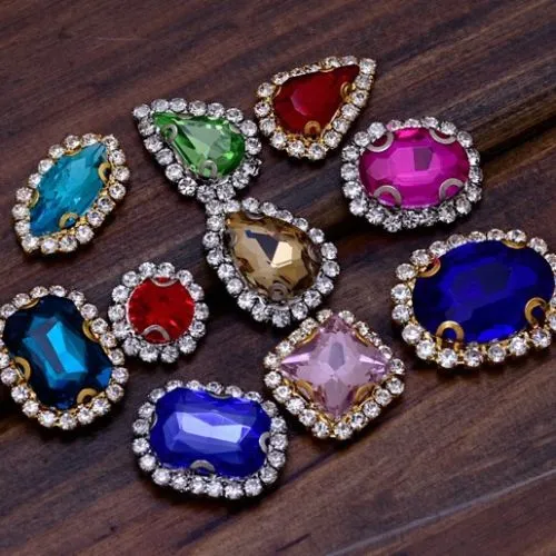 18x25mm Teardrop crystal Pointed Back Rhinestones Glass Crystal dress jewellery making shoes clear 50pcs 10184350