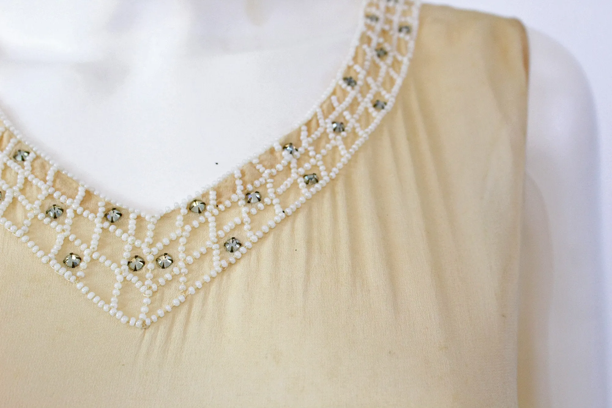 1920s rare BUTTERFLY beaded RHINESTONE dress small | new fall