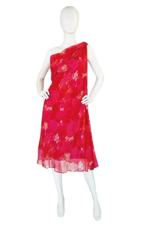 1960s One Shoulder Suzy Perette Dress
