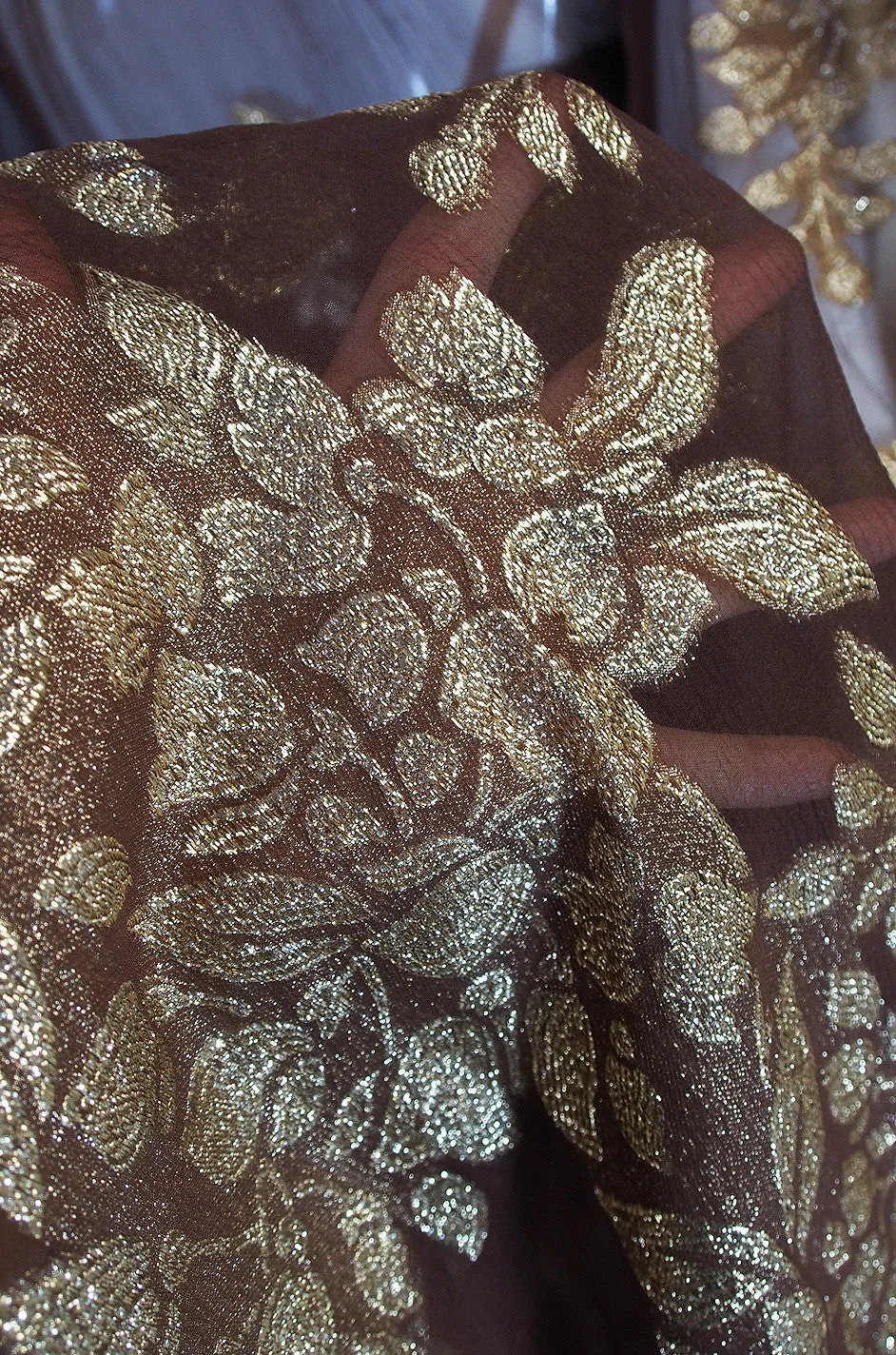 1970s Haute Couture Yves Saint Laurent Metallic Dress