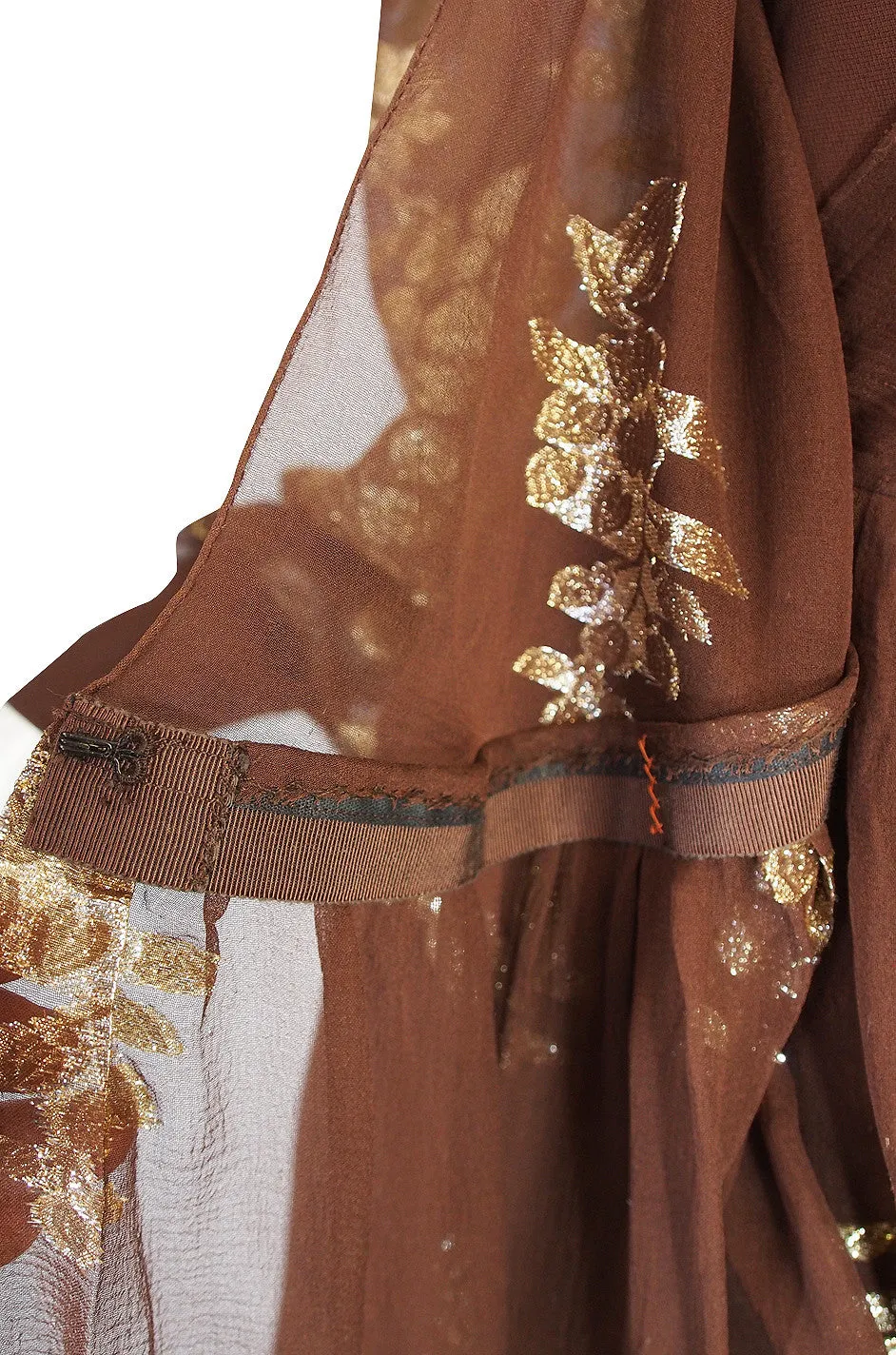 1970s Haute Couture Yves Saint Laurent Metallic Dress