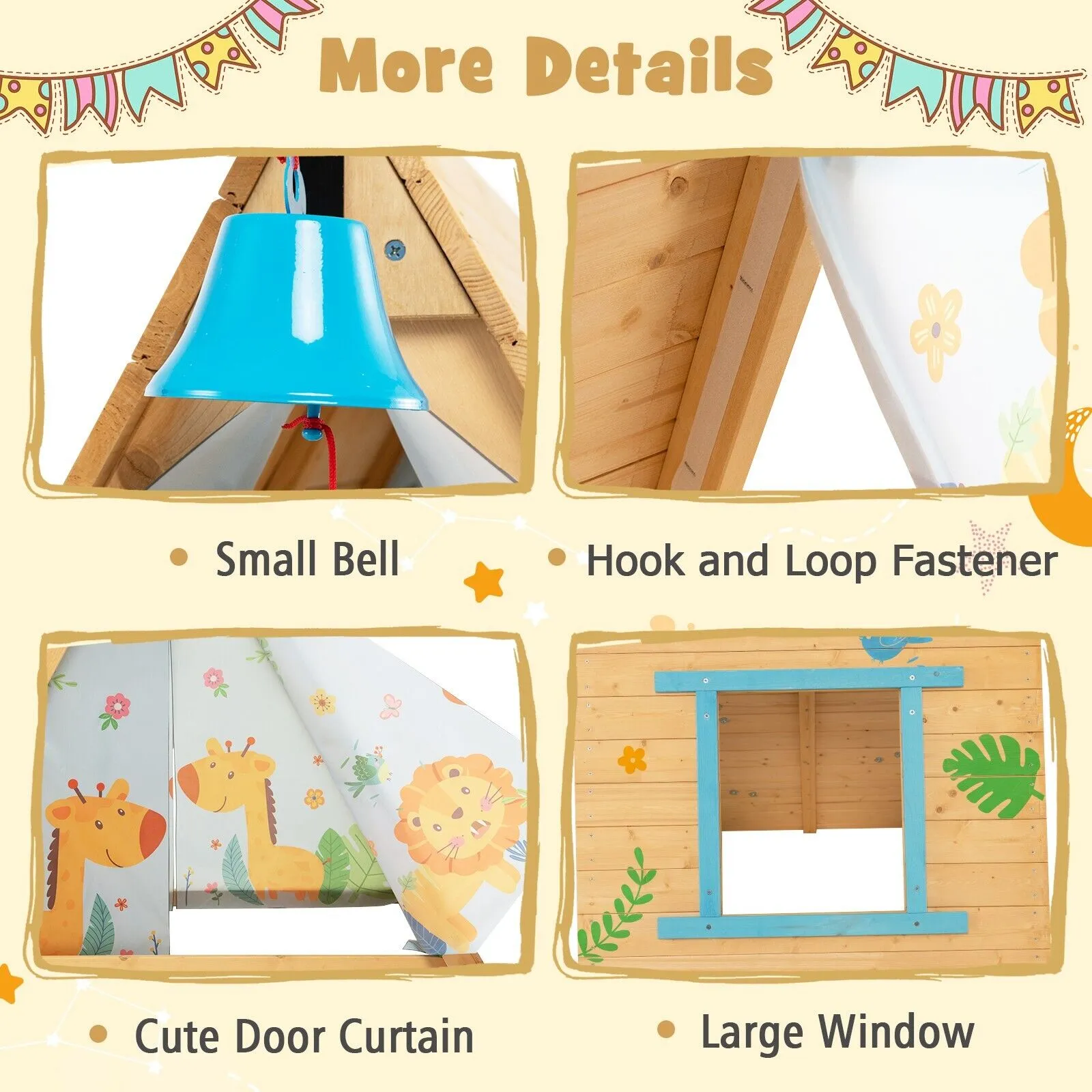 2-in-1 Children's Montessori Fir Wood Climbing Frame | Climbing Wall and Playhouse | 3-8 Years