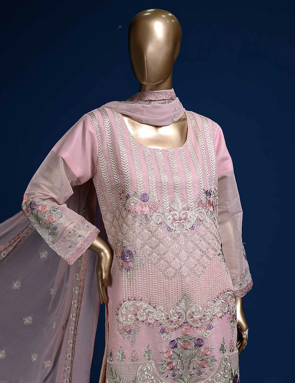 3 Pc Khaddi Lawn Unstitched Embroidered Dress (TP-10)