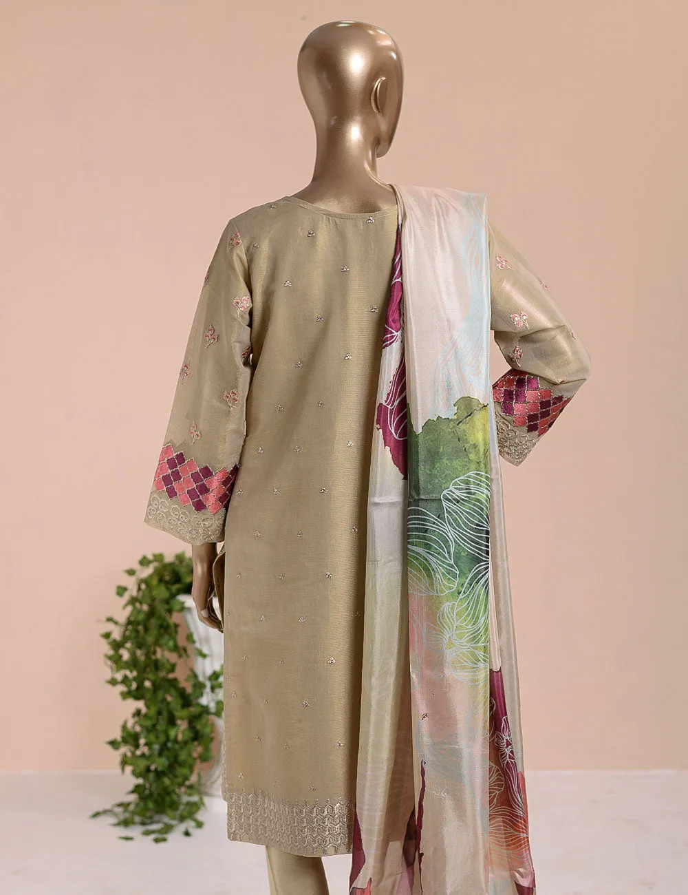 3 Pc Khaddi Lawn Unstitched Embroidered Dress (TP-19)