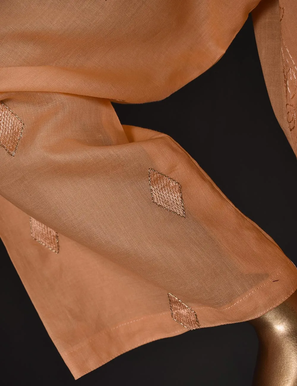 3 Pc Unstitched Embroidered Lawn Dress with Chiffon Embroidered Dupatta - Florence (ZEB-2A)