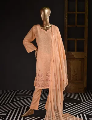 3 Pc Unstitched Embroidered Lawn Dress with Chiffon Embroidered Dupatta - Florence (ZEB-2A)
