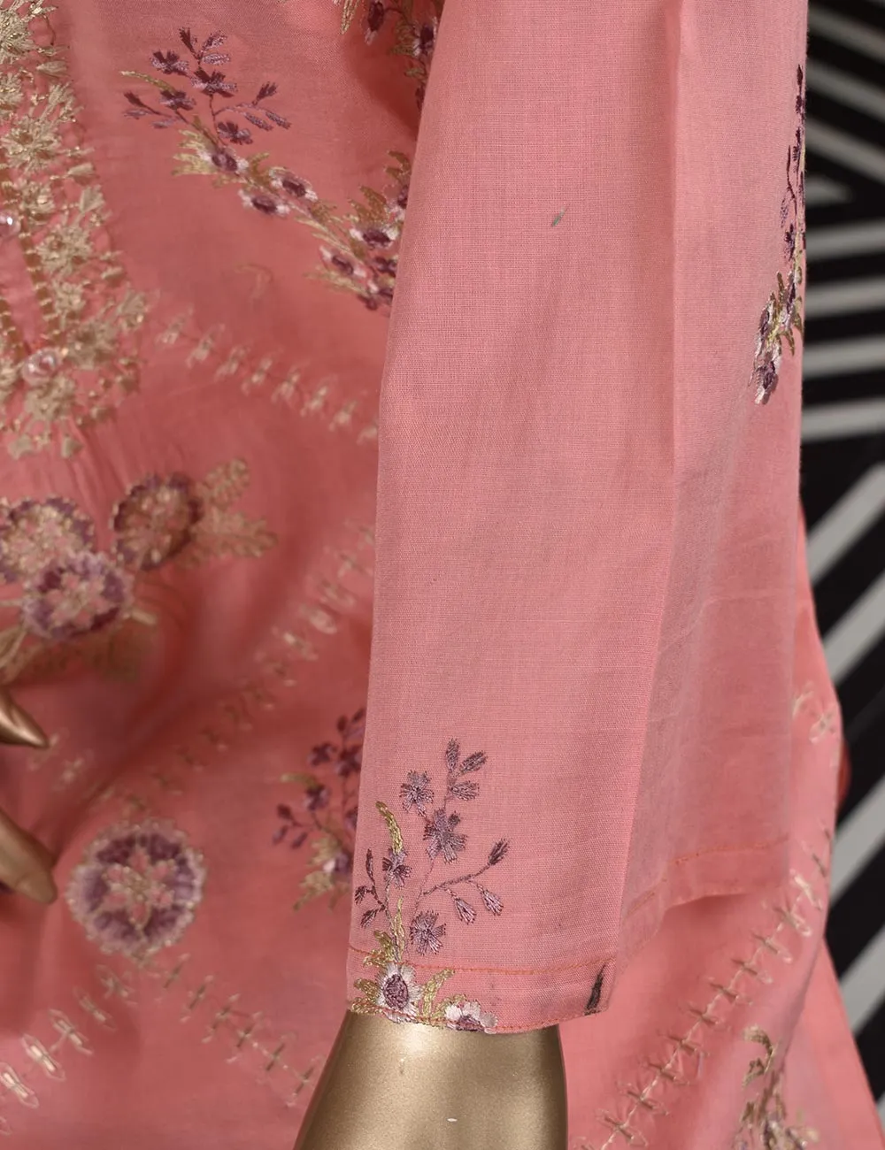 3 Pc Unstitched Embroidered Lawn Dress with Chiffon Embroidered Dupatta - Prague (ZEB-3B)