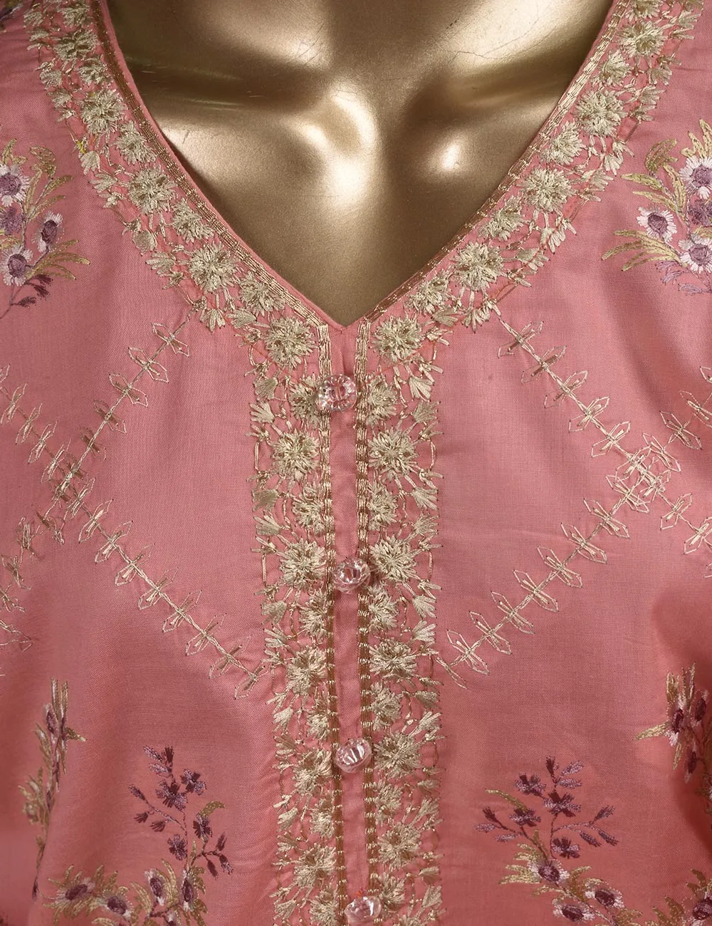 3 Pc Unstitched Embroidered Lawn Dress with Chiffon Embroidered Dupatta - Prague (ZEB-3B)