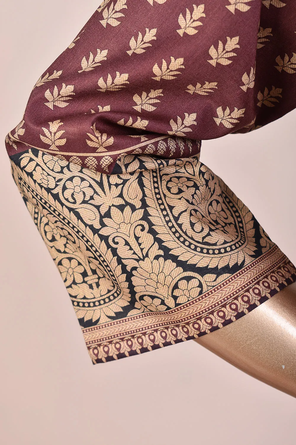 3 Pc Unstitched Embroidered Lawn Dress with Chiffon Printed Dupatta - Groovy Delight (JEL-01B)