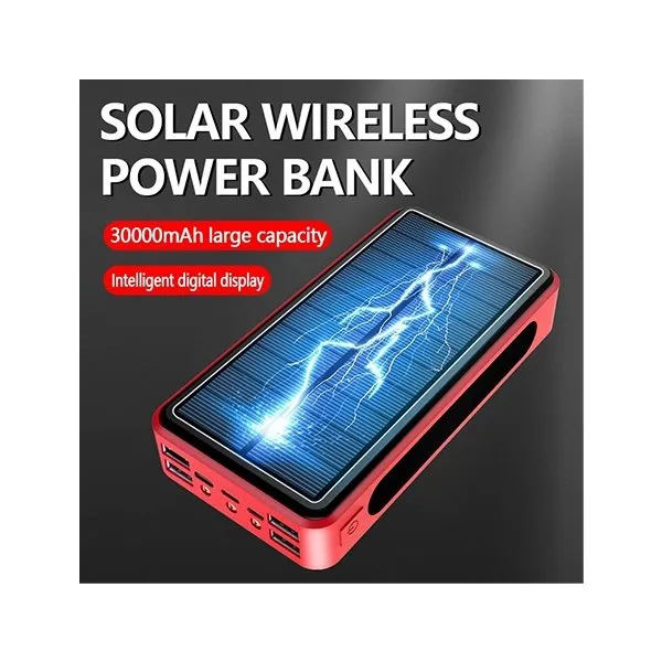 30000 mAh Wireless Solar Power Bank