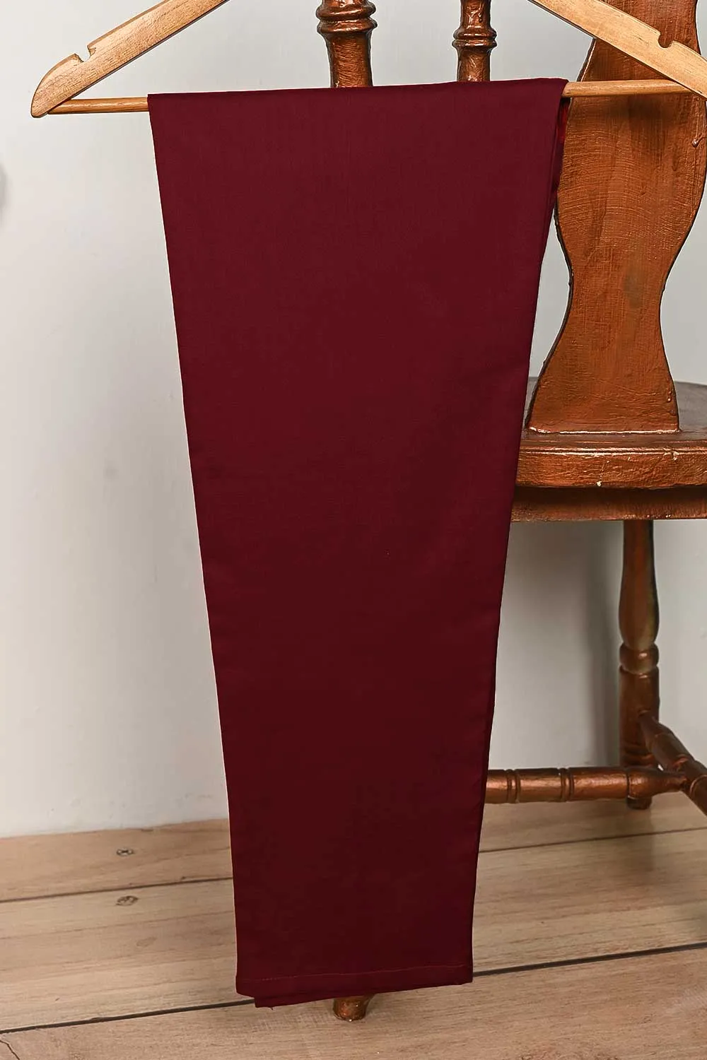 3SP-11B-Maroon - 3PC COTTON EMBROIDERED Dress With Chiffon Embroidered Dupatta