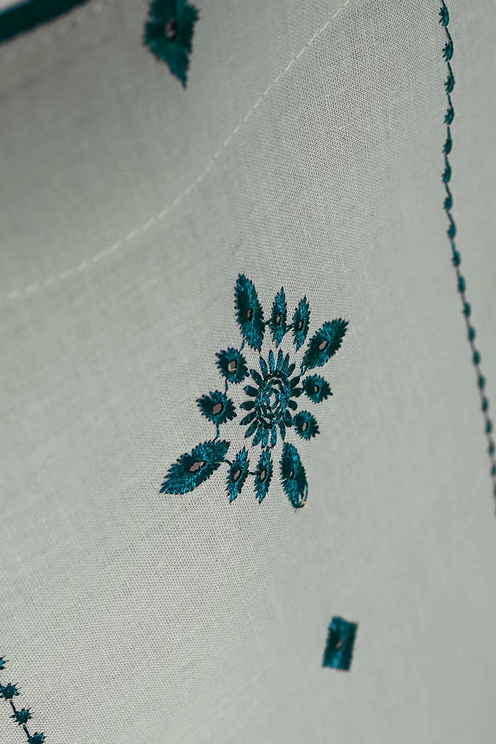 3SP-6B-GREY - 3PC COTTON EMBROIDERED Dress With Chiffon Embroidered Dupatta