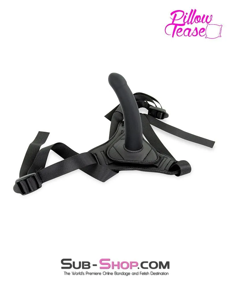 5741M-SIS      Pretty Sissy Boy BDSM Mistress Pegging Strap On Small Silicone Dildo and Soft Harness Set