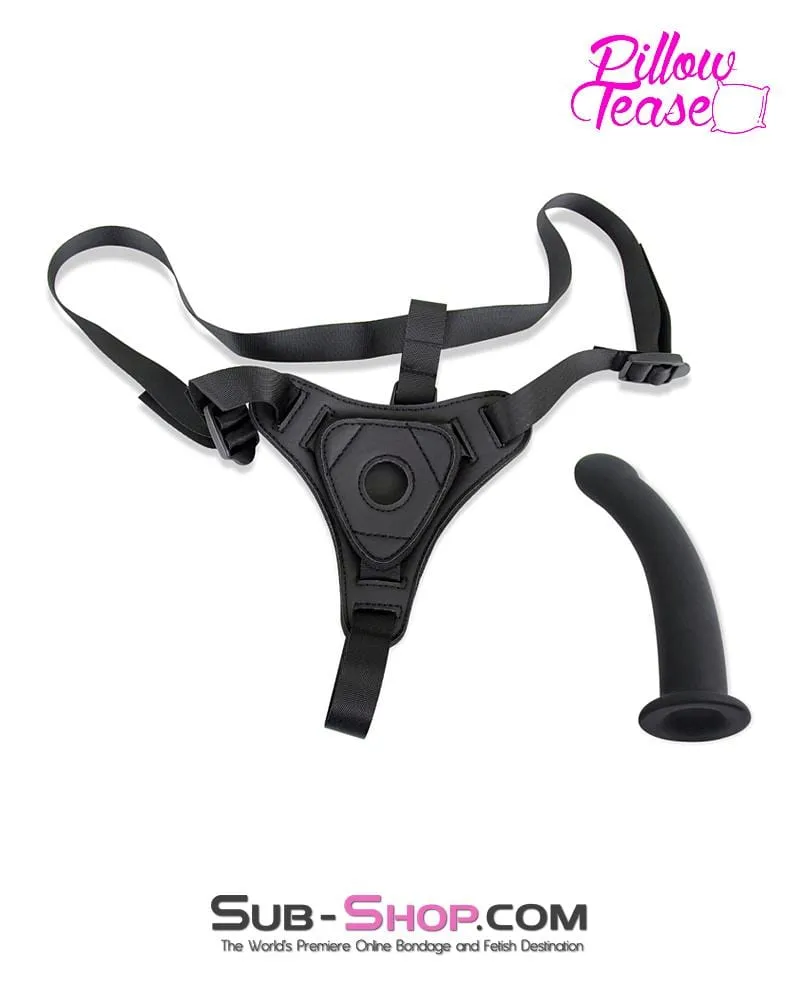 6171M      G Spot Pegger Strap On Silicone Dildo and Soft Harness Set