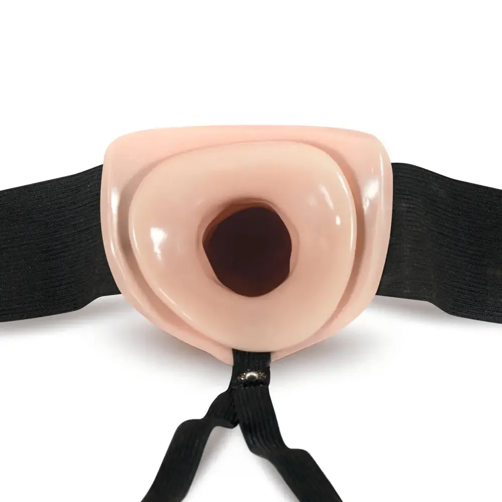 7 Inch Dr. Skin Hollow Strap on Vanilla