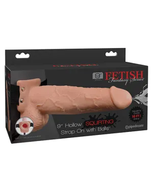 9" Hollow Squirting Strap On