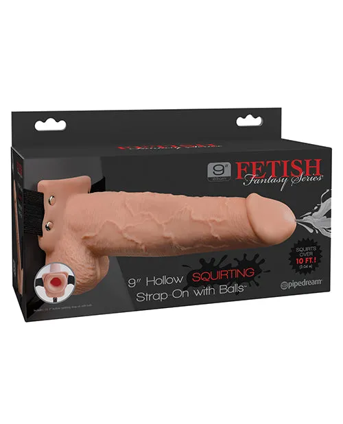 9" Hollow Squirting Strap On
