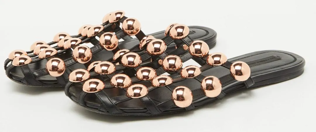 ALEXANDER WANG Amelia Studded Lattice Slides 36