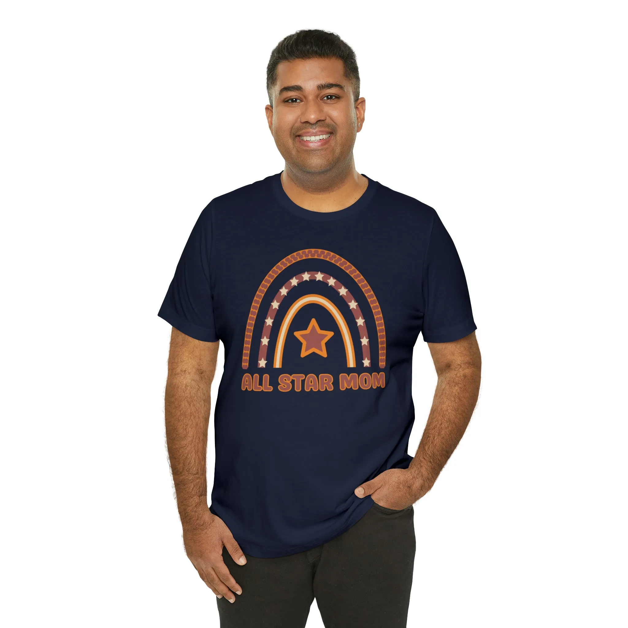 All Star Mom Rainbow T-Shirt | Love Ya Mom Tee |  Bella Canvas 3001 Unisex |  Mother Short Sleeve Tshirt