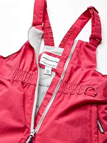 Amazon Essentials Girls' Water-Resistant Snow Bib, Pink, Medium