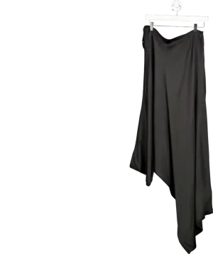 Anine Bing Black Roman One Sleeve Silk Midi Dress UK S
