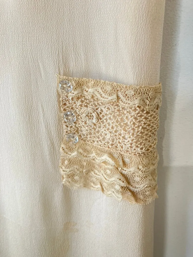 Antique Victorian Cream Silk Dress