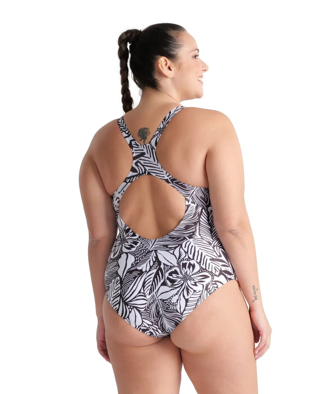 Arena Women's Allover Swim Pro Back Plus Swimsuit - Black Multi