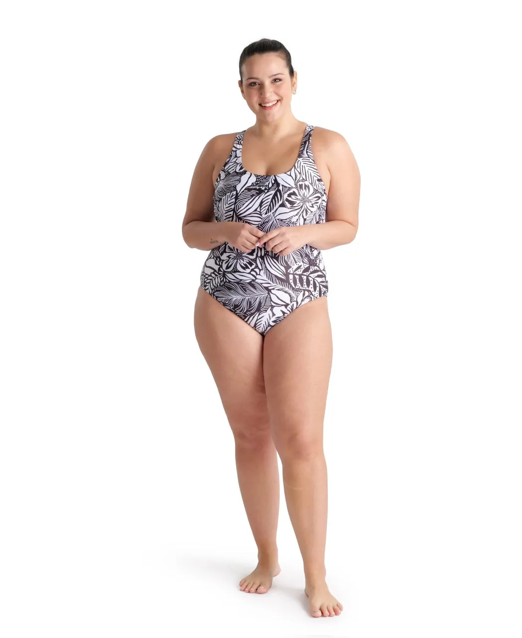 Arena Women's Allover Swim Pro Back Plus Swimsuit - Black Multi