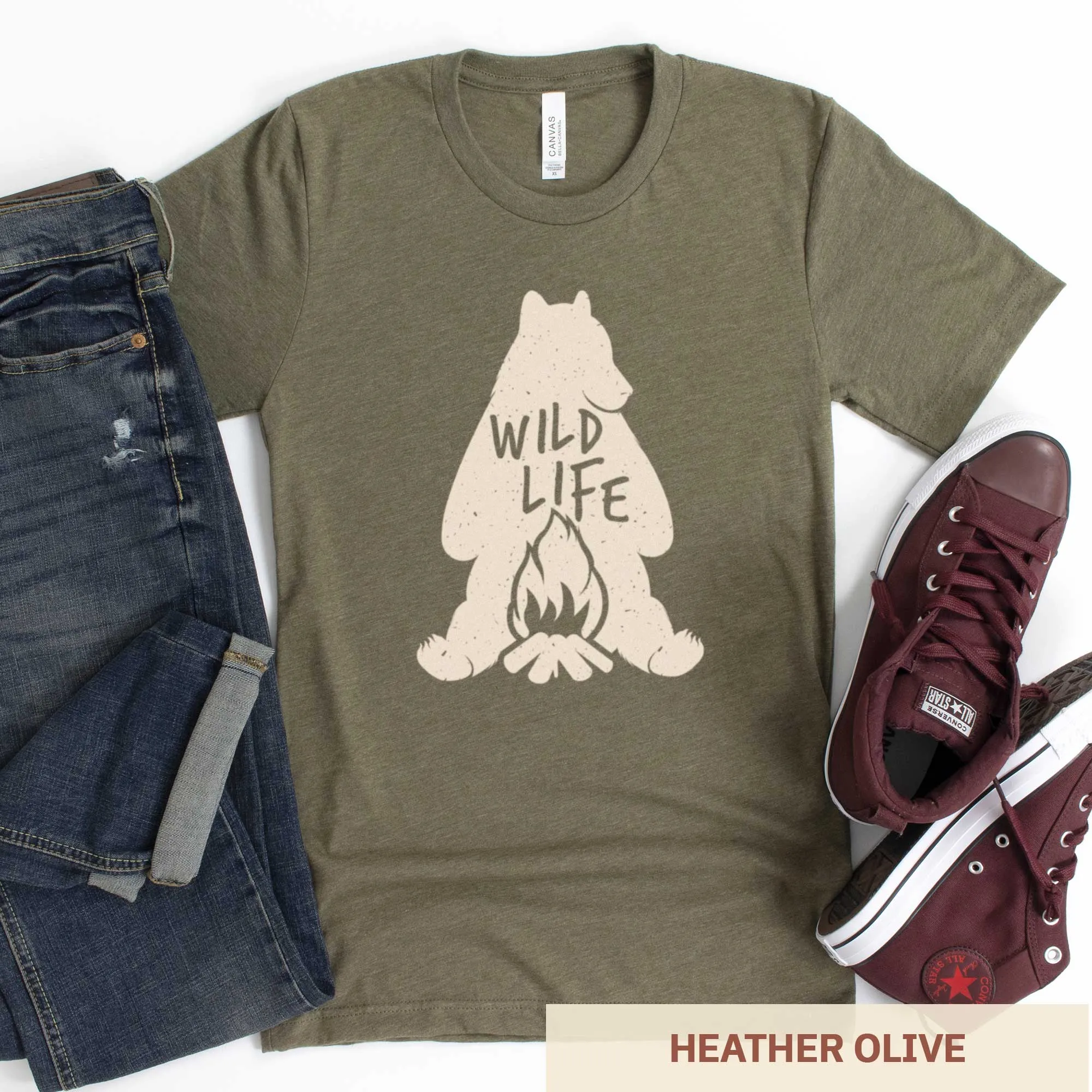 Bear Wildlife - Adult Unisex Jersey Crew Tee
