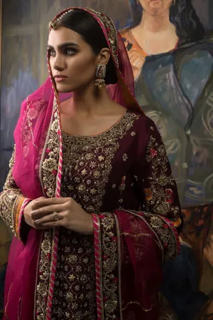 Beautiful wedding mehendi dress embroidered in purple color # B3433