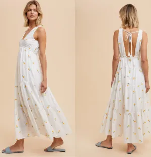 BELLA EMBROIDERED FLORAL MAXI