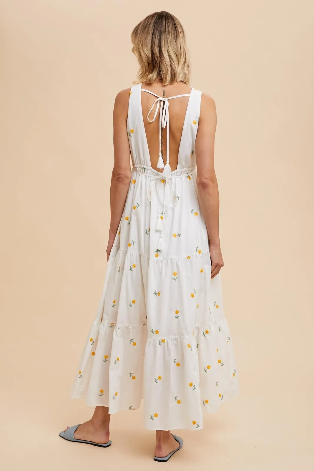 BELLA EMBROIDERED FLORAL MAXI