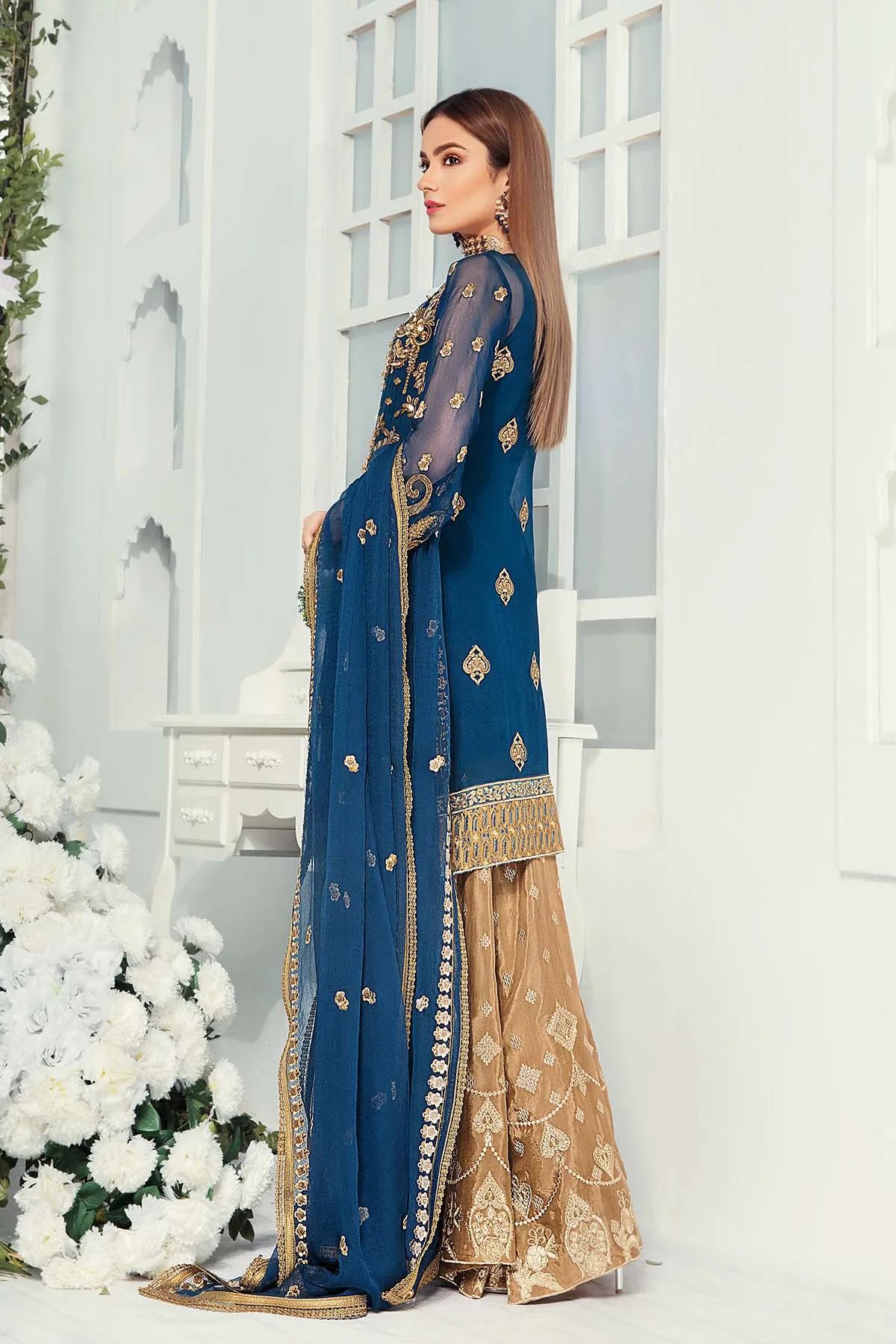 Best Designer Dress with Thread Embroidery #J6112