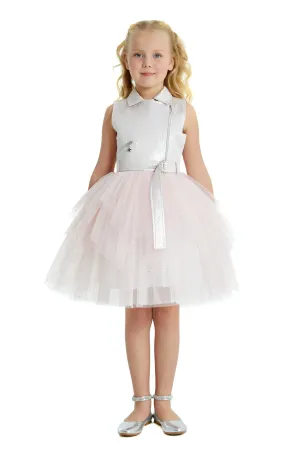Big Girls' Belted Vest Party Dress
