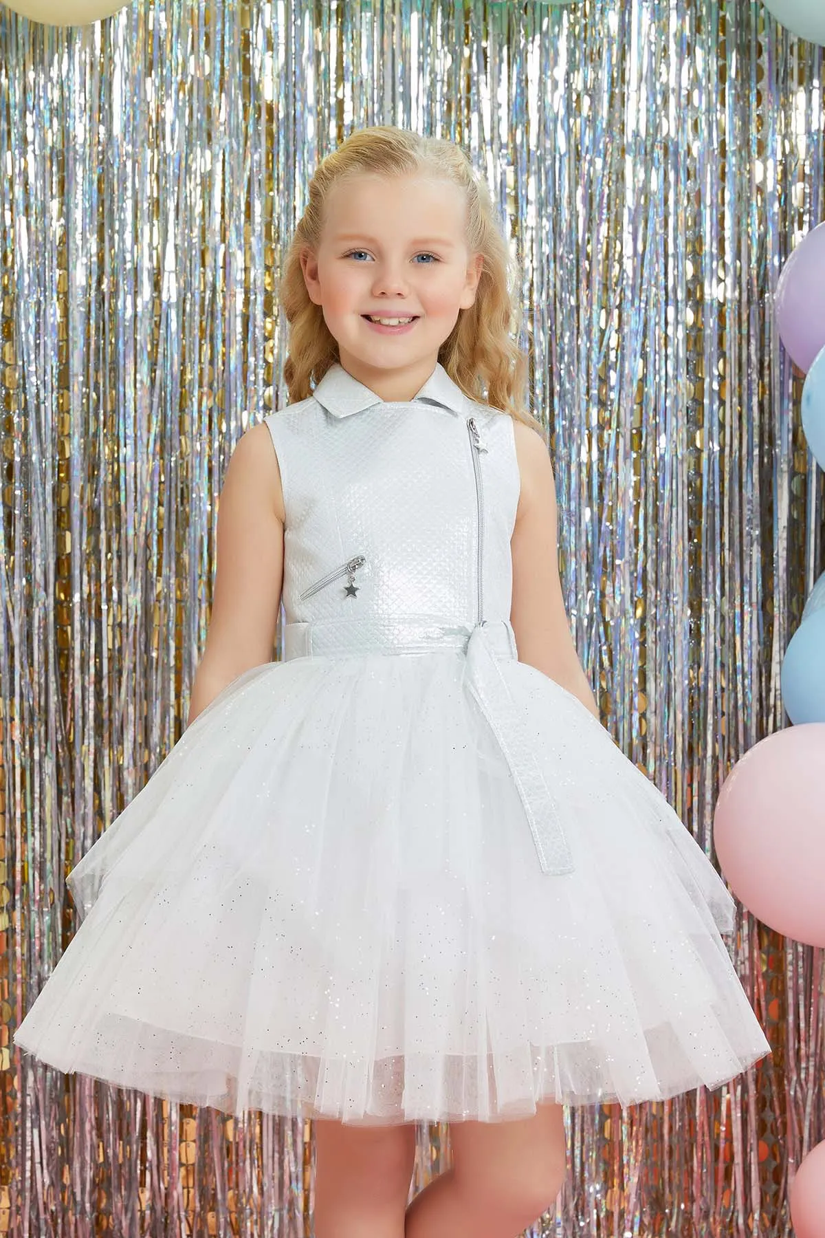Big Girls' Belted Vest Party Dress