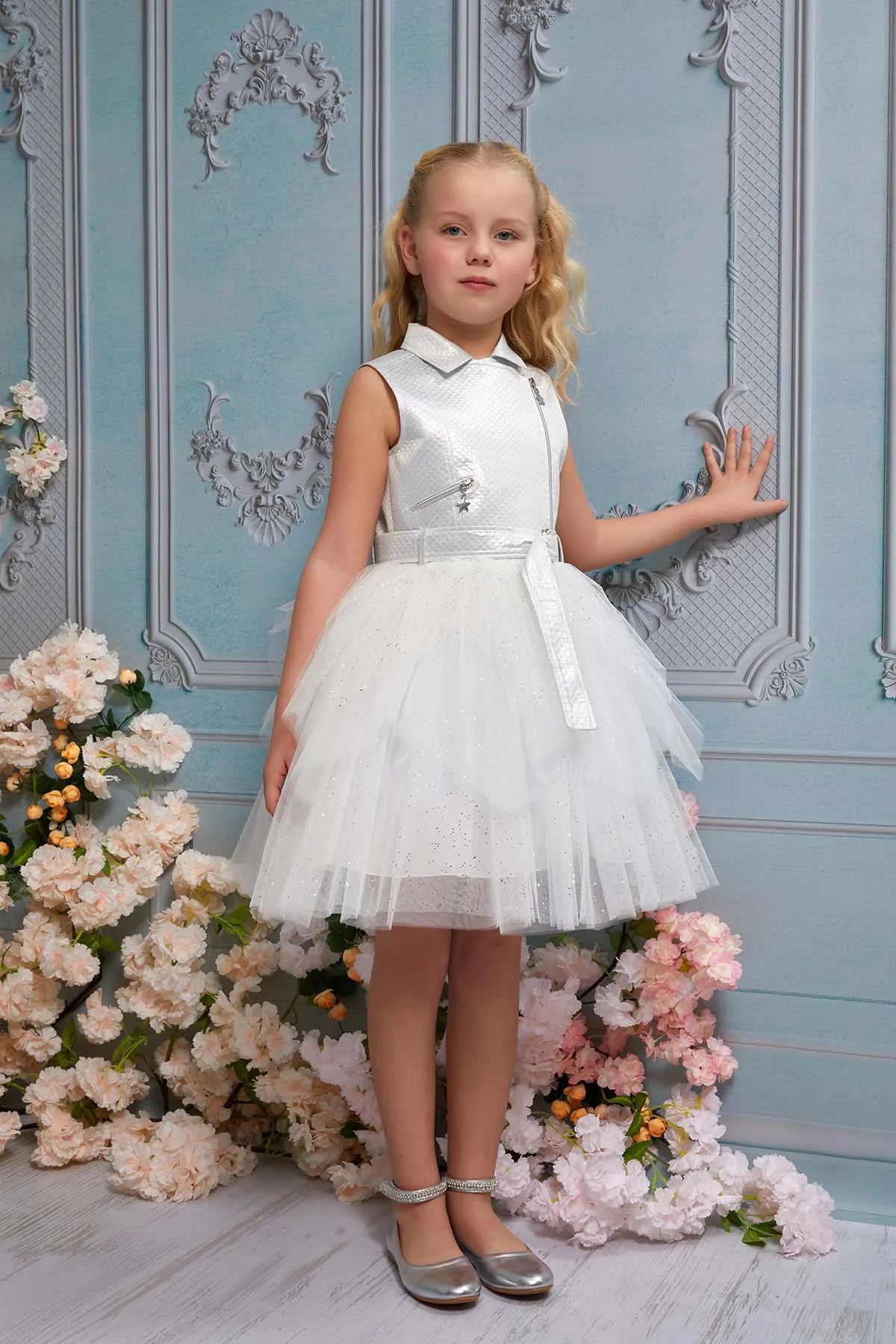 Big Girls' Belted Vest Party Dress