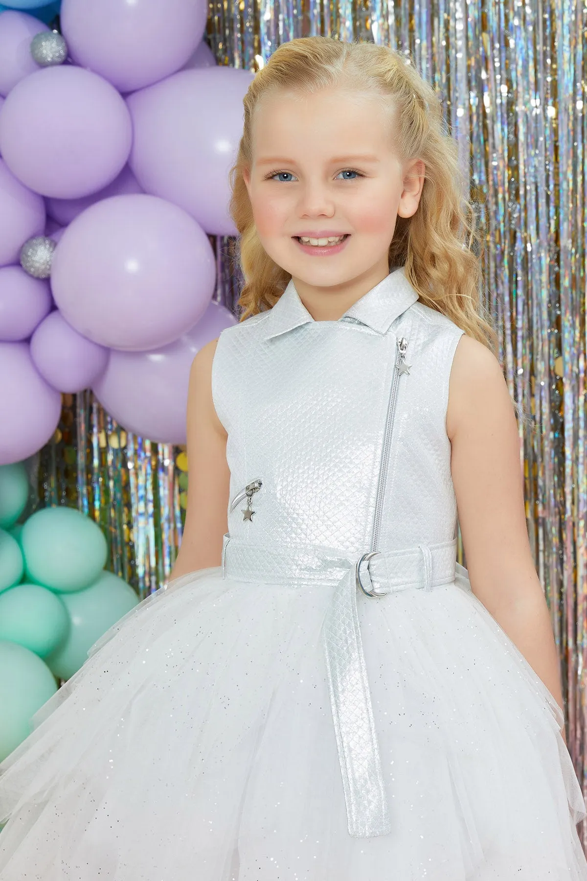 Big Girls' Belted Vest Party Dress