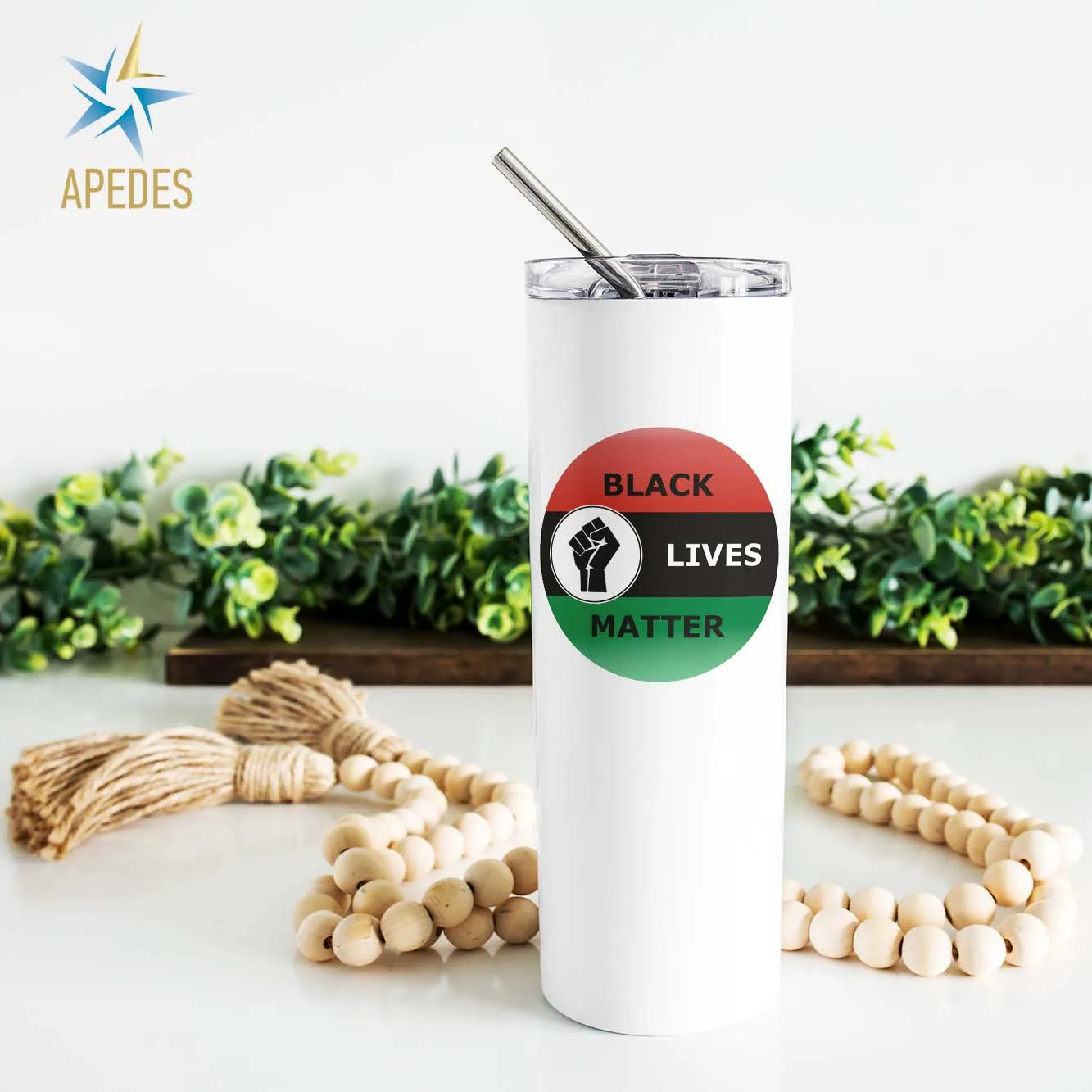 Black Lives Matter Stainless Steel Skinny Tumbler 20 OZ