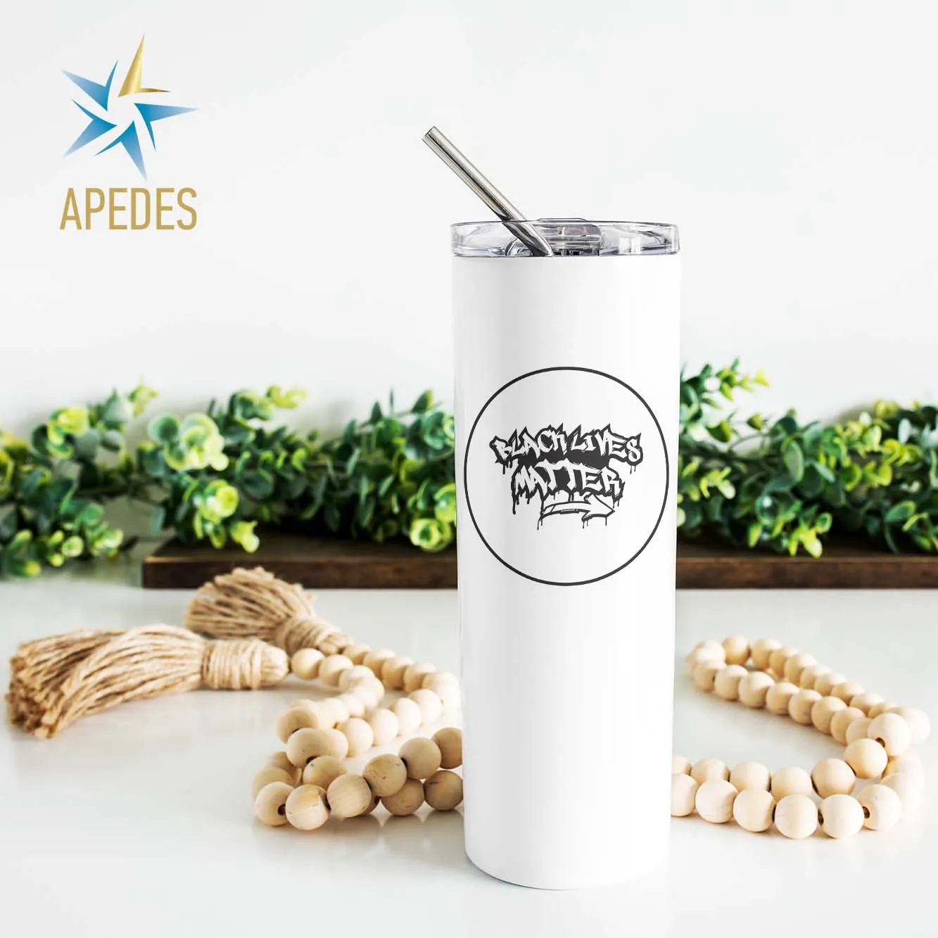 Black Lives Matter Stainless Steel Skinny Tumbler 20 OZ