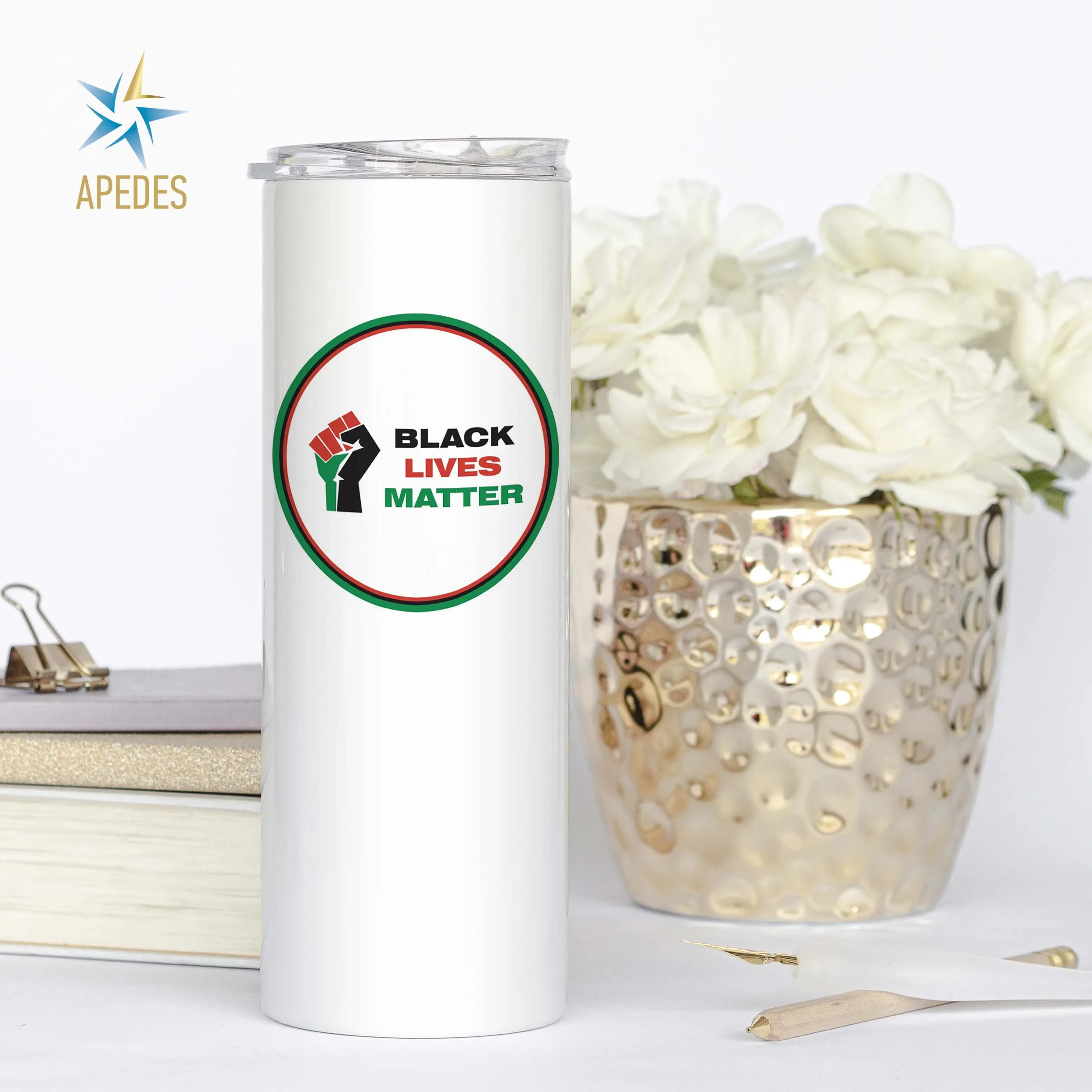 Black Lives Matter Stainless Steel Skinny Tumbler 20 OZ