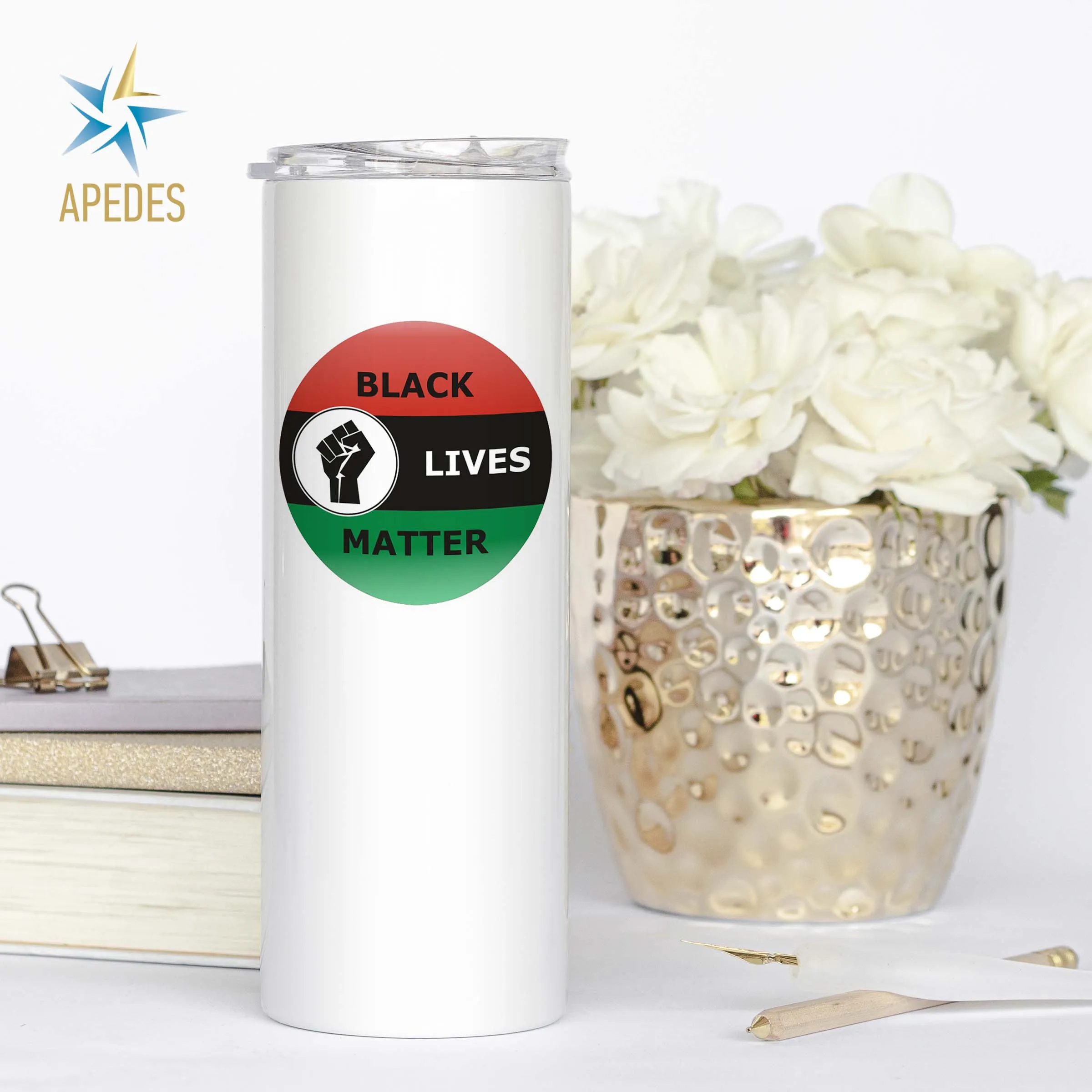Black Lives Matter Stainless Steel Skinny Tumbler 20 OZ
