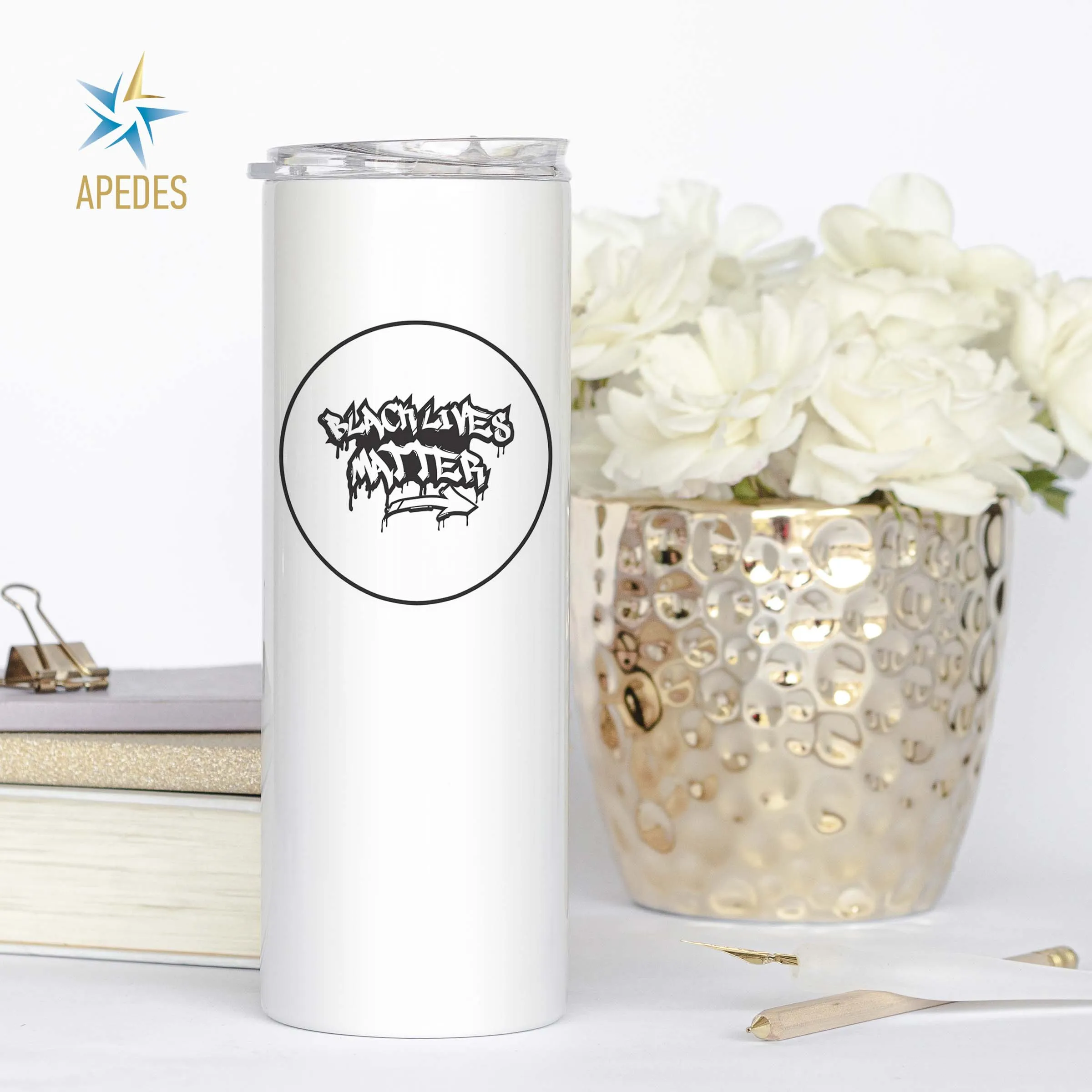 Black Lives Matter Stainless Steel Skinny Tumbler 20 OZ