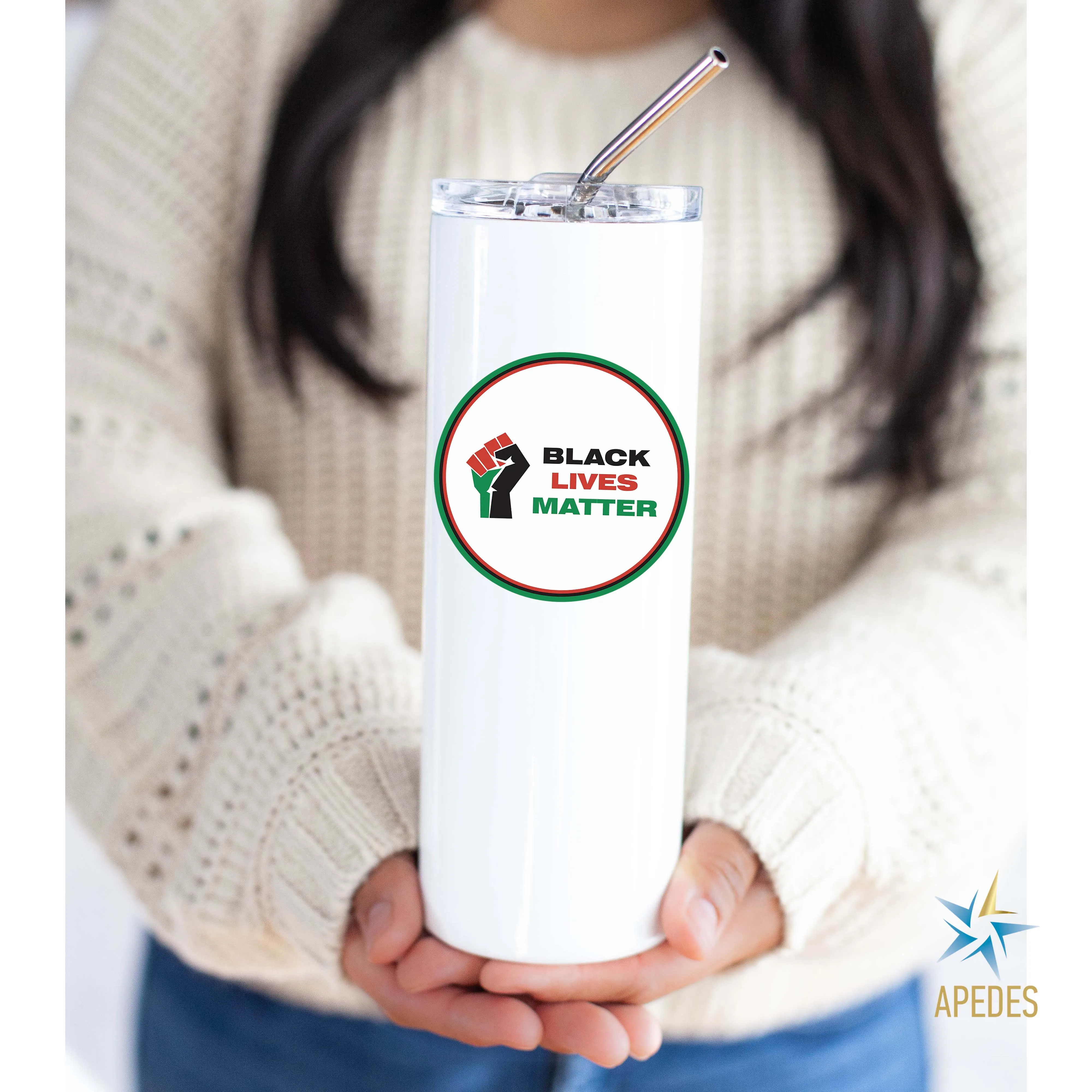 Black Lives Matter Stainless Steel Skinny Tumbler 20 OZ